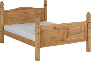 Corona 5ft Bed High Foot End in Distressed Waxed Pine 2 Man Delivery