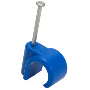 Talon Blue Plastic Nail clip (Dia)15mm, Pack of 10