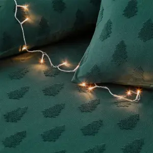 The Linen Yard Tufted Tree Festive 100% Cotton Duvet Cover Set