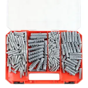 300pc HSS Wood Masonry Drill Screwdriver Bit And Wall Plugs Bit Holder Case Set