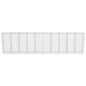 Berkfield Gabion Wall with Covers Galvanised Steel 600x50x150 cm