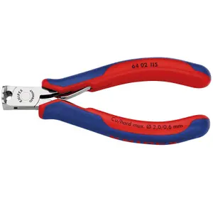 KNIPEX 64 02 115 Electronics End Cutting Nipper with multi-component grips, 115mm 27712