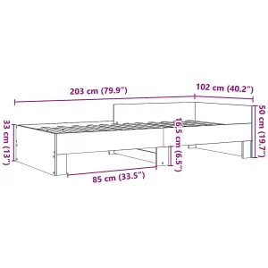 Berkfield Bed Frame without Mattress Grey Sonoma 100x200 cm Engineered Wood