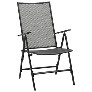 Berkfield Folding Mesh Chairs 4 pcs Steel Anthracite