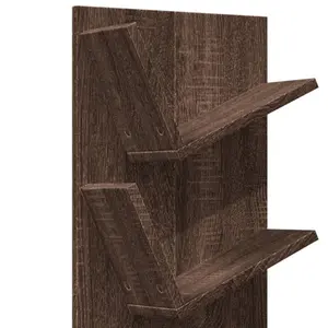 Alpen Home Wall Bookshelf 4-Tier Smoked Oak 33X16x90 Cm Brown Oak