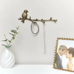 Melody Maison Gold Bird Tree Branch Wall Hook