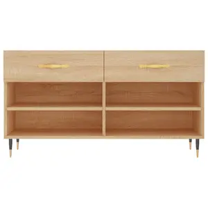 Berkfield Shoe Bench Sonoma Oak 102x35x55 cm Engineered Wood