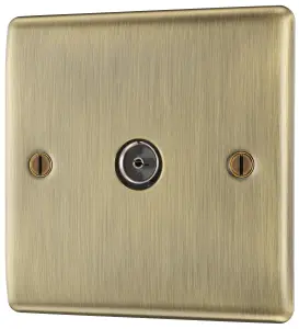 BG Antique Brass Semi-flush Single TV socket