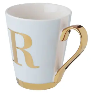 Maison by Premier Mimo White Frosted Deco R Letter Monogram Mug