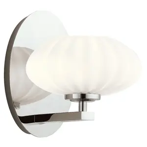 Luminosa Kichler Pim Bathroom Wall Lamp Polished Chrome, 3000K, IP44