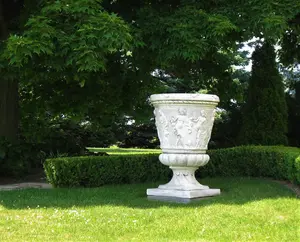 Giant White Harvest Design Round Vase