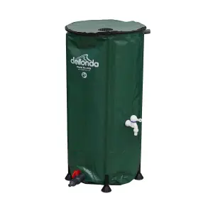 Dellonda Collapsible PVC Garden Water Butt with Zipped Lid & Drain Tap, 100L