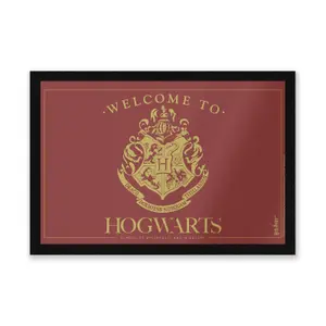 Official Harry Potter Welcome To Hogwarts Entrance Mat 40cm x 60cm dimension, Durable, Indoor Only