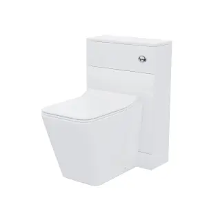 Nes Home Modern D Shape Back To Wall WC Toilet and Concealed Cistern Tank