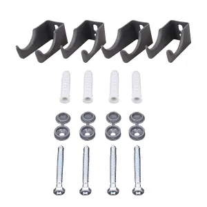 Right Radiators Traditional 2 Column Radiator Fittings Set Wall Mounting Kit Anthracite