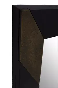 Interiors by Premier Aris Black and Gold Wall Mirror