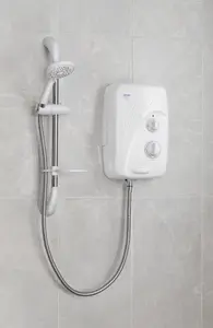 Triton T80SR 8.5kW Pumped Tank Fed Electric Shower Silent Running + Riser Rail