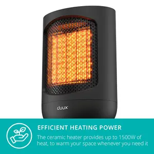 Duux Zone Personal Heater, 1500W, Black