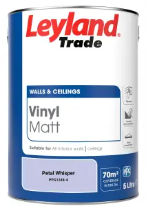 Leyland Trade Vinyl Matt Walls & Ceilings Emulsion Paint Petal Whisper (PPG1248-4) 5L