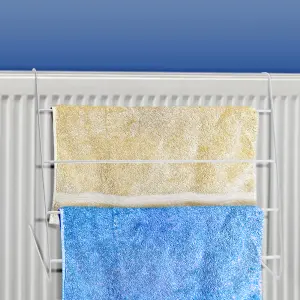 2 x 4 Tier Radiator Airer Dry Clothes Drying Rack Hang Lightweight Towel Laundry - 2 Pack