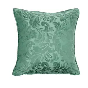 Algonac Damask Square Throw Cushion Green