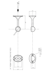 Metal Pipe Round Suspended Bracket 19mm Polished Gold Pair