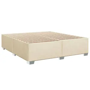 Berkfield Box Spring Bed with Mattress Cream 180x200 cm Fabric