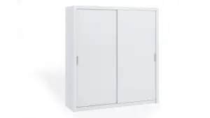 Bono Sliding Door Wardrobe in White Matt - Spacious Storage Solution for Modern Living - W2200mm x H2150mm x D620mm