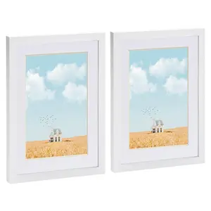 Photo Frames with A5 Mount - A4 (8" x 12") - White/White - Pack of 2