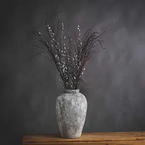 UK Homeliving Aged Stone Tall Ceramic Vase