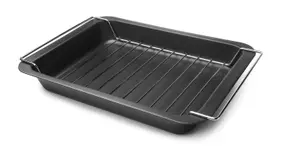 3 Oven Roasting Trays Non Stick Oven Dish Tray With Wire Cooking Rack Bake Pan