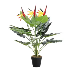 Garden Decoration Artificial Bird of Paradise Palm Tree in Black Pot 75cm H