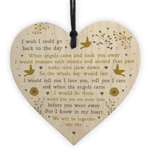 Memorial Gift For Mum Dad Nan Grandad Wooden Hanging Heart Christmas Memorial Bauble