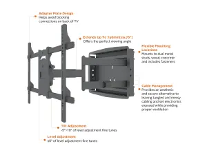 Multibrackets M Recessed Full Motion Flexarm, for TVs 32-80" - Black