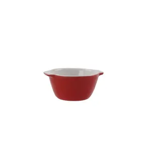 Jerrell 0.17 Qt. Stoneware Oval Dish Red