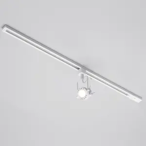 Litecraft Greenwich White 1 Head 1m Straight Kitchen Ceiling Light with LED Bulbs