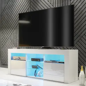 TV Unit 145cm Sideboard Cabinet Cupboard TV Stand Living Room High Gloss Doors