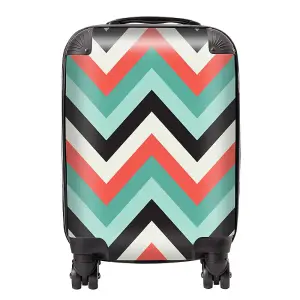 Geometric Colored Chevron Pattern Suitcase - Small