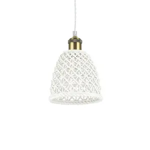 Luminosa Lugano 1 Light Dome Ceiling Pendant Light White