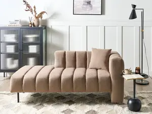 Right Hand Chaise Lounge Light Brown LANNILS