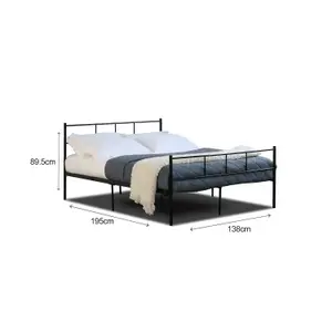 Double Metal Bed Frame With Pocket Sprung Mattress