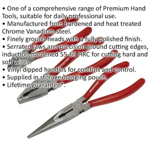 Premium 3 Piece Pliers Set with Serrated Jaws for Precision Cutting