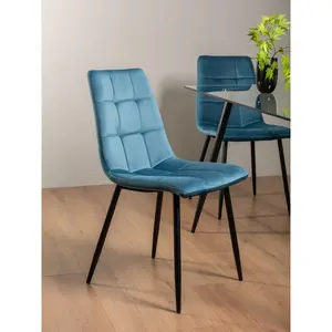 Cressida Upholstered Dining Chair (Set of 2) Petrol Blue