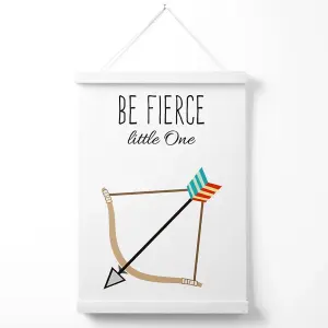 Be Fierce Arrow Tribal Quote Poster with Hanger / 33cm / White