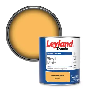 Leyland Trade Vinyl Matt Walls & Ceilings Emulsion Paint Honey And Lemon (PPG1205-6) 1L