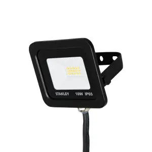 Litecraft 2 Pack Stanley Slimline Black 10 Watt LED IP65 Outdoor Wall Flood Light