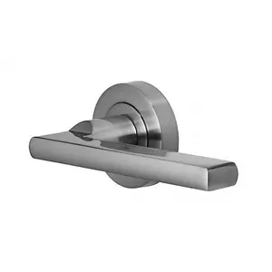 Vision POLISHED CHROME Vela Designer Lever Handles on 50mm Round Rose