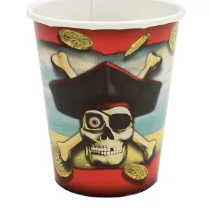 Unique Party Pirates Bounty Paper Party Cup (Pack of 8) Multicoloured (One Size)