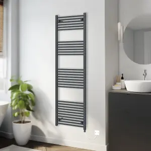 Rinse Bathrooms 800W Electric Heated Warming Towel Rail Bathroom Radiator Anthracite - 1800x600mm