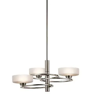 Luminosa Aleeka Multi Arm Chandelier 3 Light Classic Pewter Finish, G9